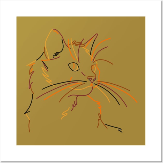 Autumn Cat Wall Art by NatWell